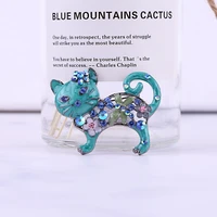 beadsland alloy inlaid rhinestone brooch kitten modeling fashionable high end clothing accessories pin woman gift mm 462