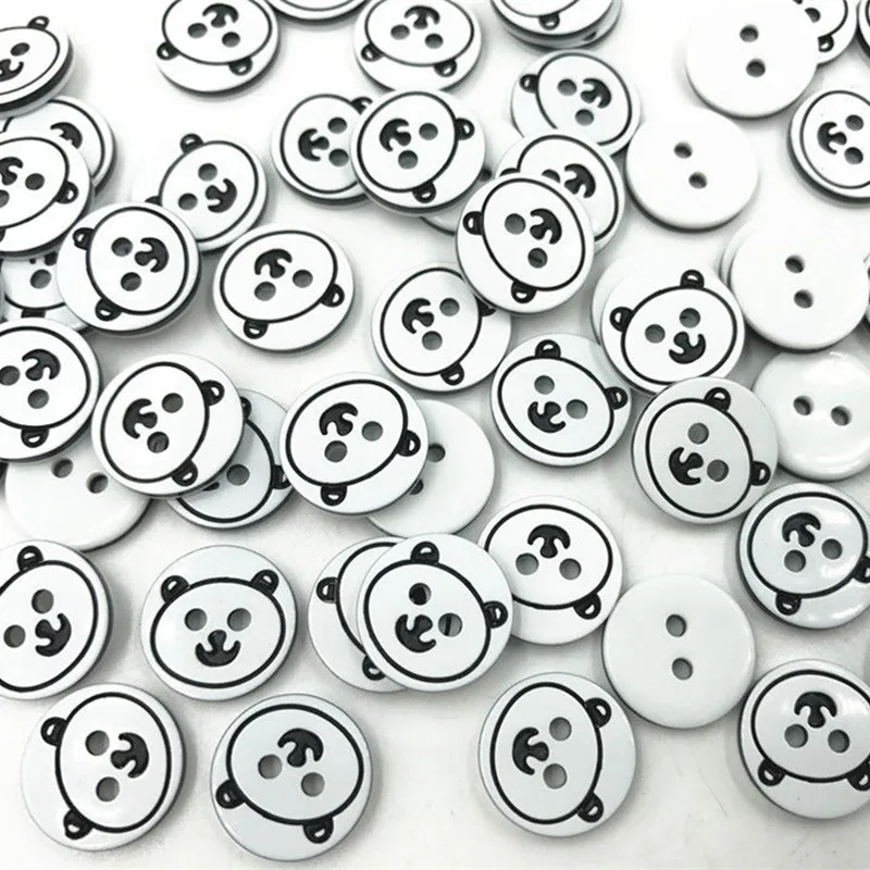 DIY 200 шт. полимерные кнопки с рисунком головы черного медведя подходят для шитья