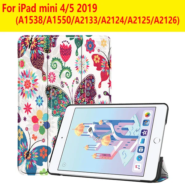 IPADMINI45 SY CSHD Чехол для iPad Mini 1 2 3 из искусственной кожи силиконовый чехол для планшета для iPad Mini 4 5 трехслойный чехол-подставка для сна - Цвет: IPADMINI45 SY CSHD