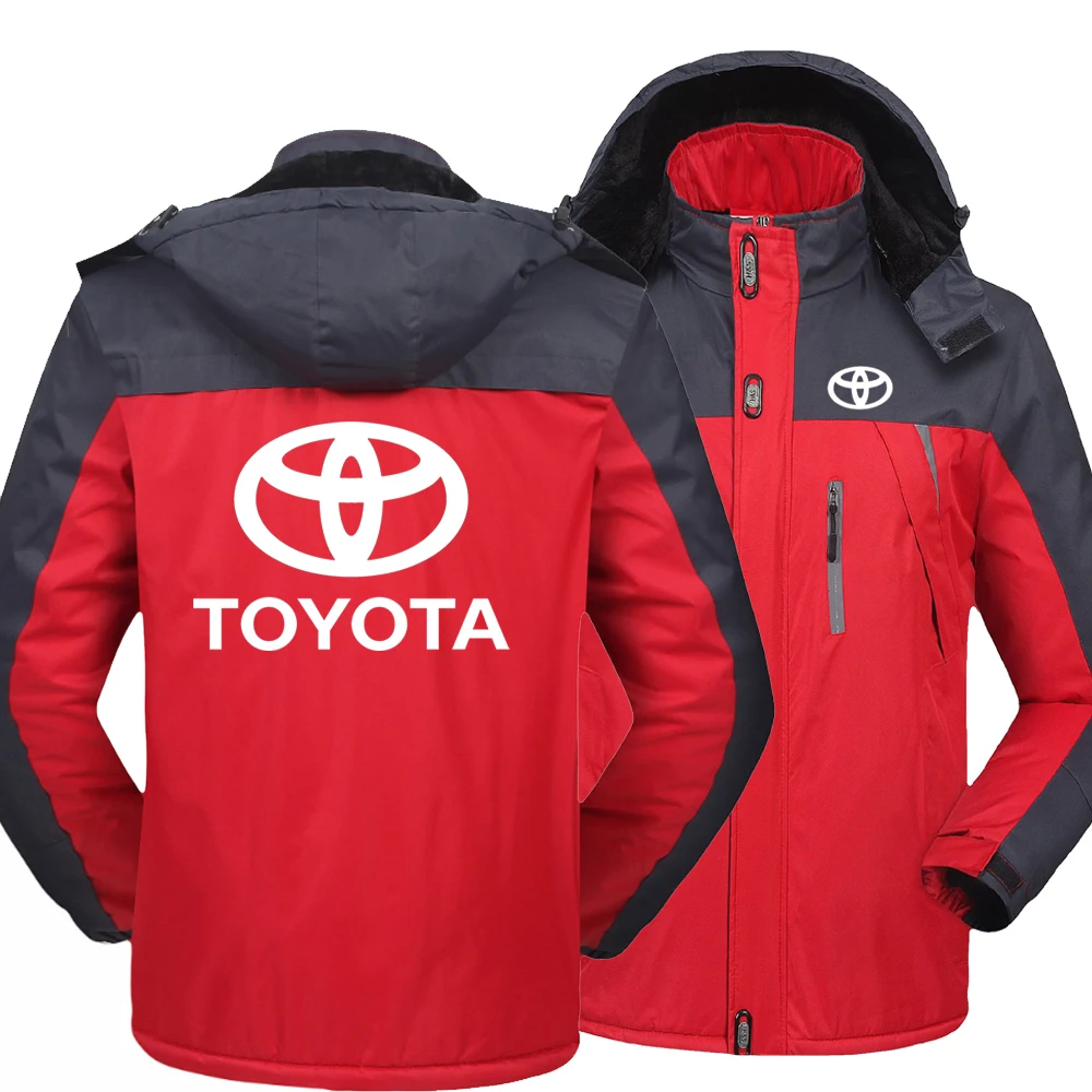 

2021 New Winter Men's Windproof Hooded Toyota Car Logo Jackets Thick Warm Coats Male Outwear Mountaineering Overcoat Windbreaker