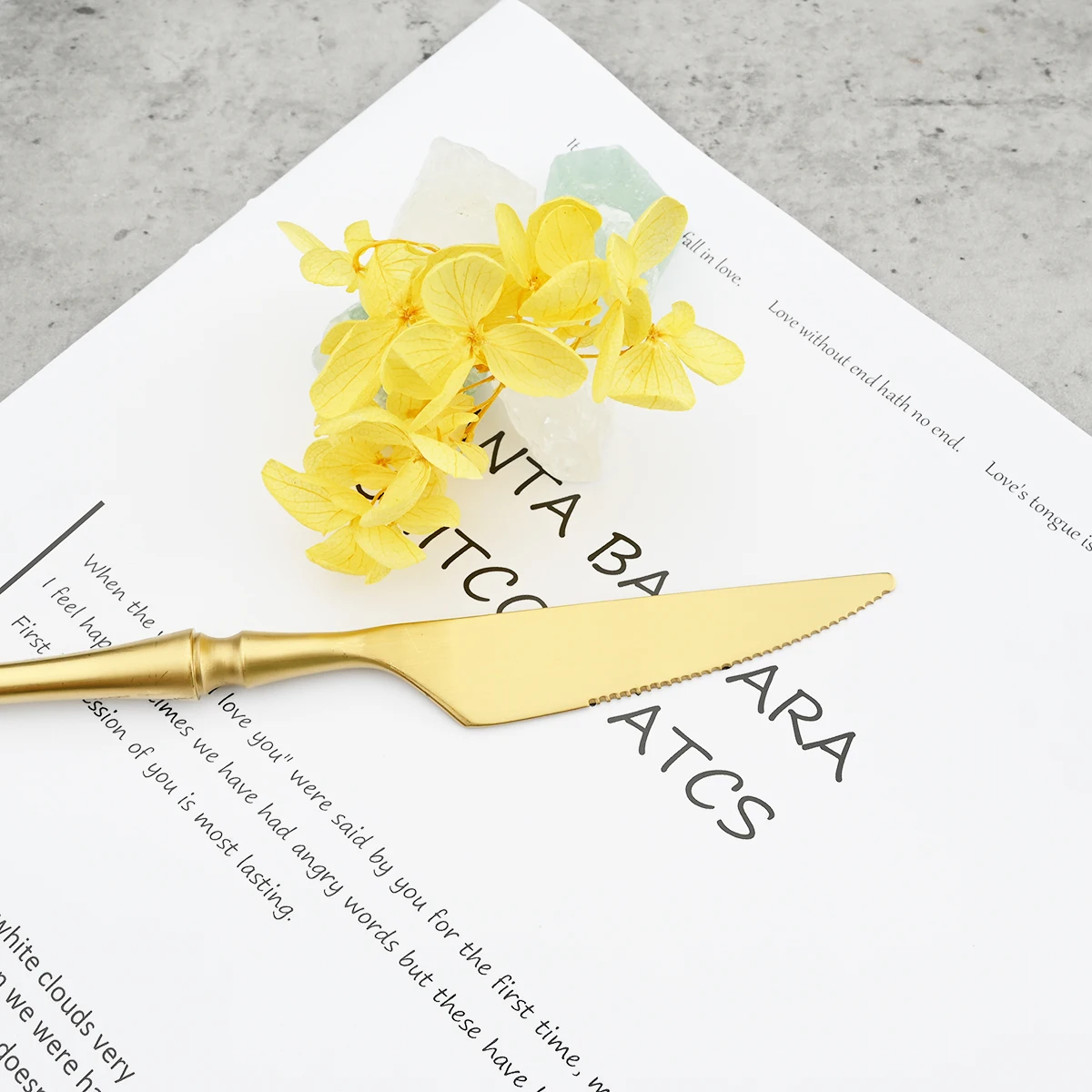 Роскошная матовая Золотая посуда набор столовых приборов из нержавеющей стали 304