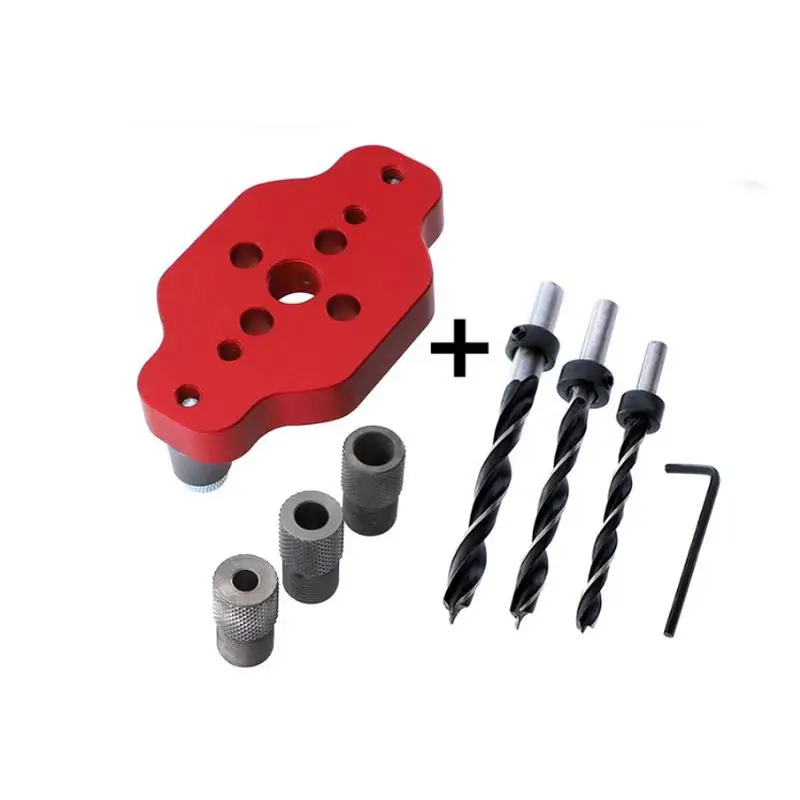 

Doweling Jig 6/8/10mm Self-centering Drill Guide 67mm Wood Panel Puncher Positioning Vertical Pocket Hole Jig for Woodworking