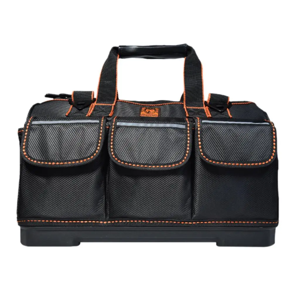 

Big Capacity Tool Bag Canvas Wear-resistant Large Kit Storage Bag Holder Organizer With Molded Base Adjustable Shoulder Strap