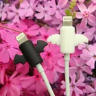 Защитное устройство для кабеля USB, 2 в 1, черно-белые крылья для iphone 5, 6, 7, 8, X
