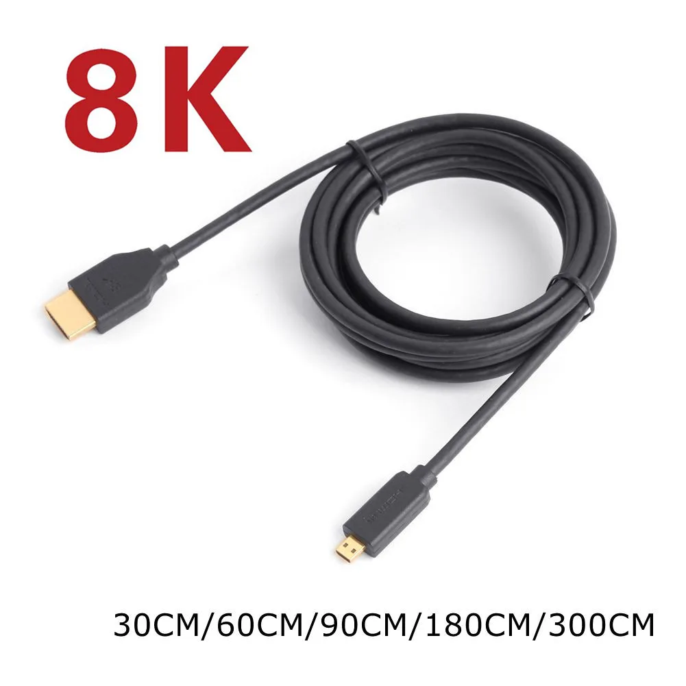

OD 2,1 мм супер мягкий Micro HDMI-совместимый Штекерный тонкий кабель 8k 60p S5 6k30p для цифровой камеры R5 Atomos Astro Ninjav 30 см 3 м