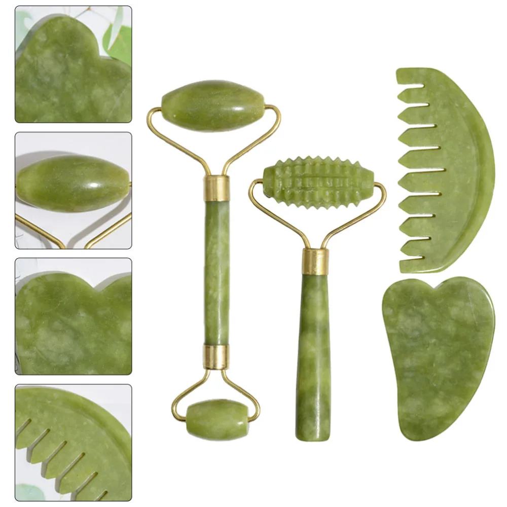 

1Set Creative Face Massager Kit Tool Jade Comb Roller Rolling Massager