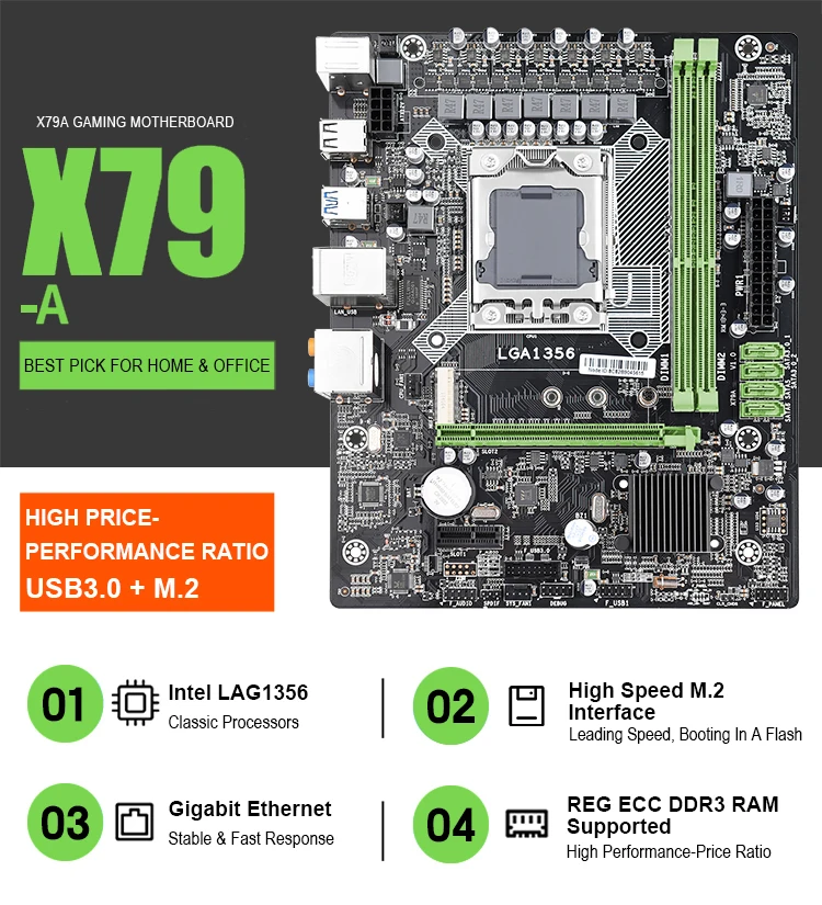 X79 x9a LGA1356 материнская плата m.2 sata usb 3,0 поддерживает серверную память REG ECC и процессор xeon E5 прочнее, чем x9a lga1356