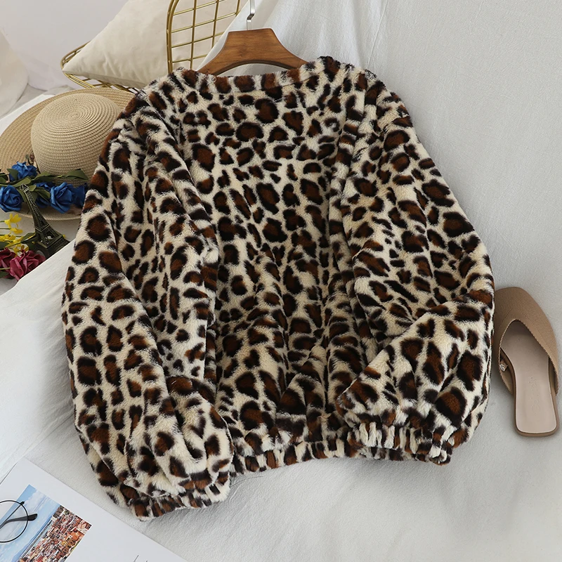 MUMUZI зимнее короткое стильное лохматое пальто женская теплая плюшевая куртка с