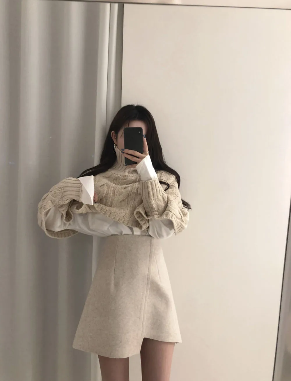 WHITNEY WANG 2019 Autumn Winter Fashion Streetwear Split Sleeve Turtleneck Short Sweater Women Jumper sueter mujer invierno | Женская