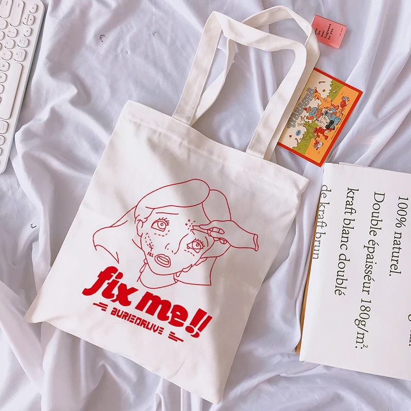 FIX ME Tom Cat Повседневный милый рисунок единорога холст большой емкости веселое Harajuku Ins Princess женские сумки на плечо для колледжа