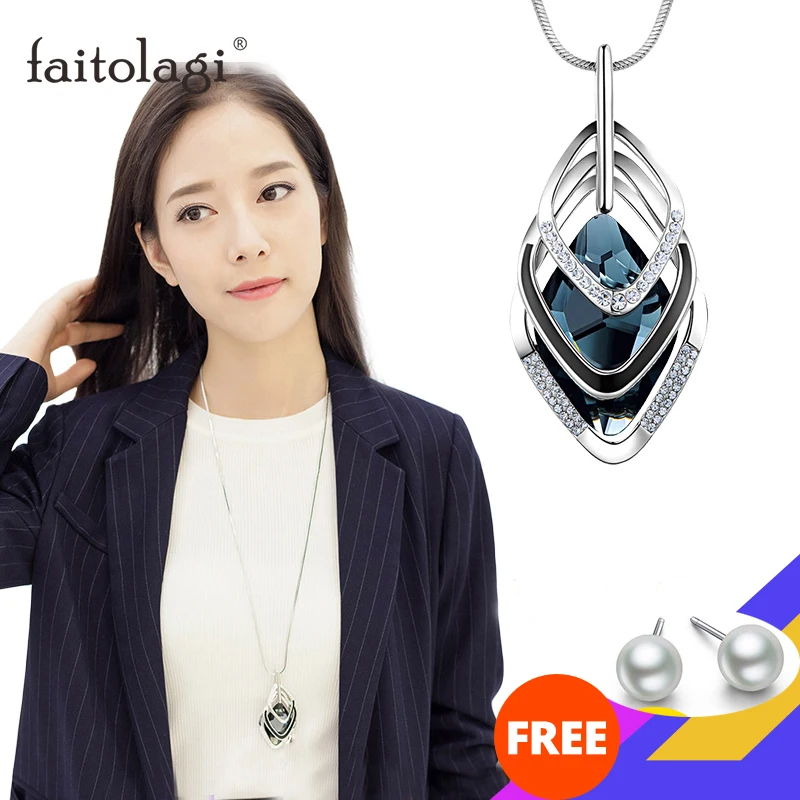 Винтажное ожерелье с подвеской в стиле панк женское длинное золотистое серебро