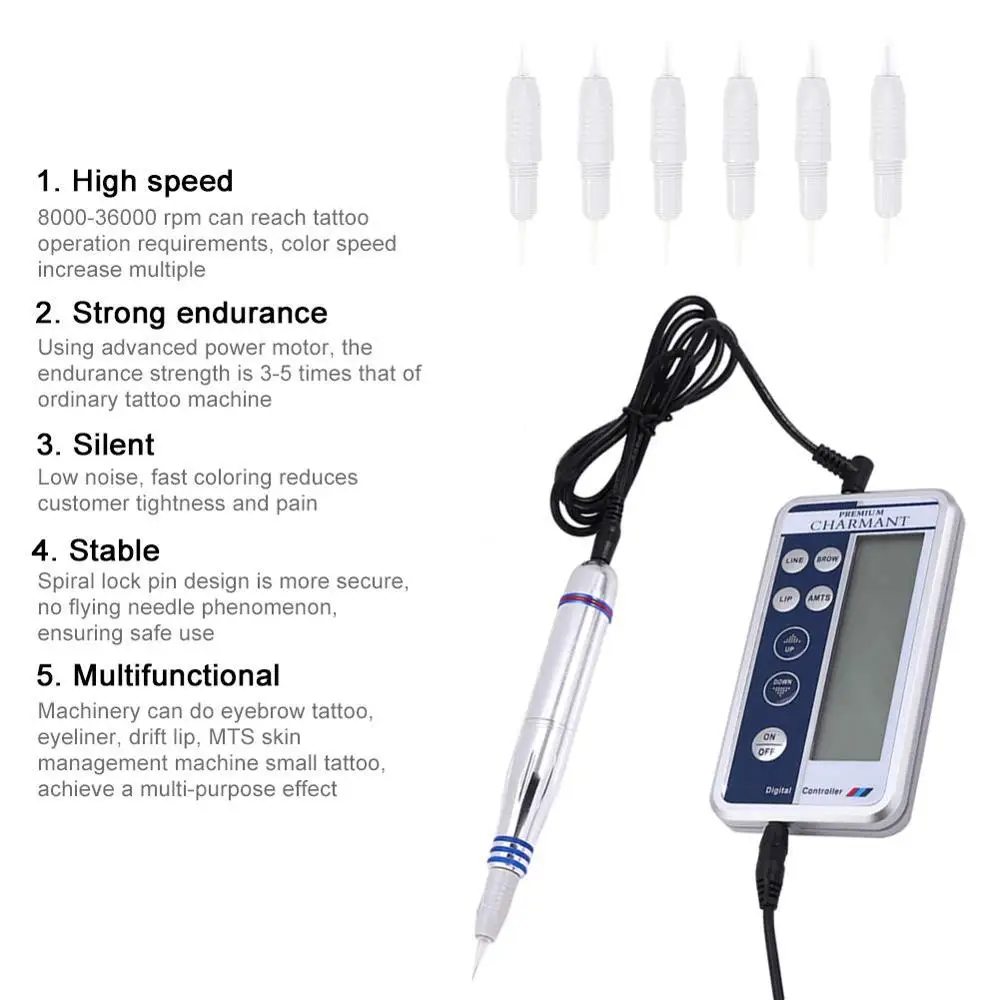 Charmant2 Permanent Makeup Gun Eyebrow Lip Tattoo Machine Pen Cartridge Needle for Microblading Professional | Красота и здоровье