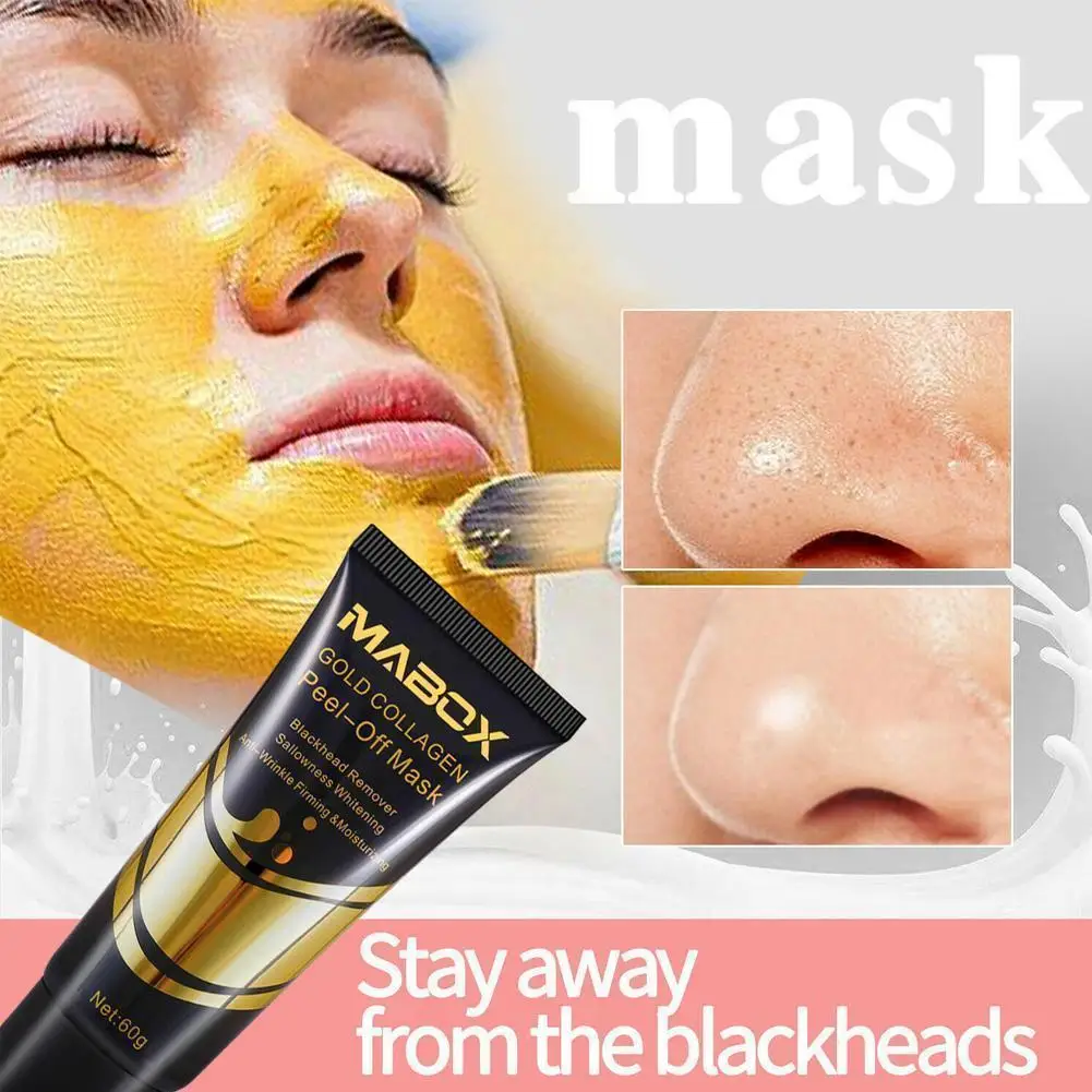 

Gold Collagen Peel Off Mask Blackhead Remove Mask Anti Aging Wrinkles Lifting Firming Whitening Tear Off Masks Skin Care