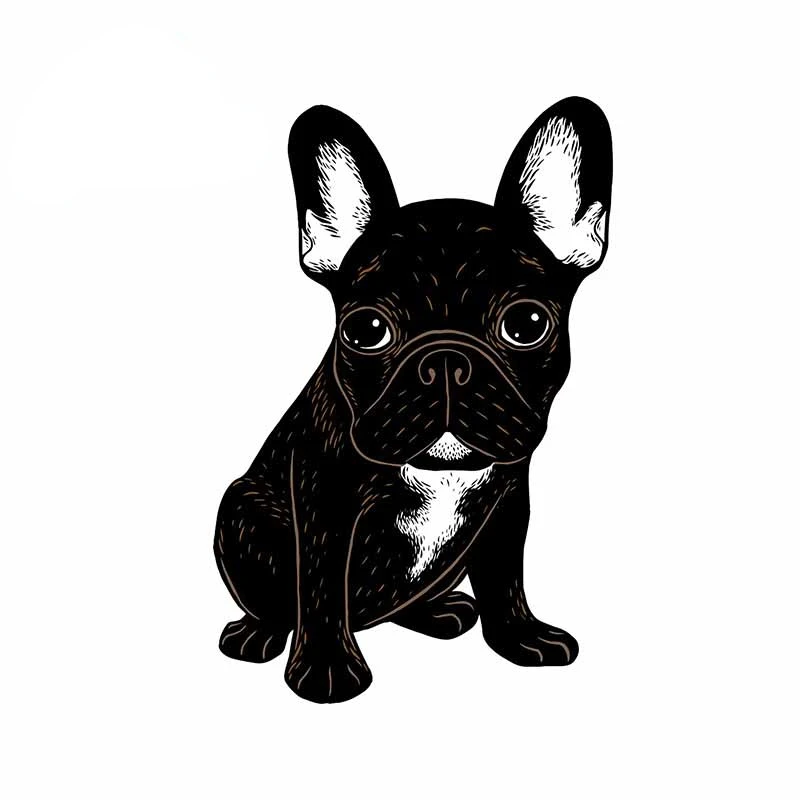 

3D Animal French Bulldog Black Waterproof Scratch-Proof Trunk Laptop Car Sticker RV Decal Windshield Cartoon Decoration Kk13*9cm