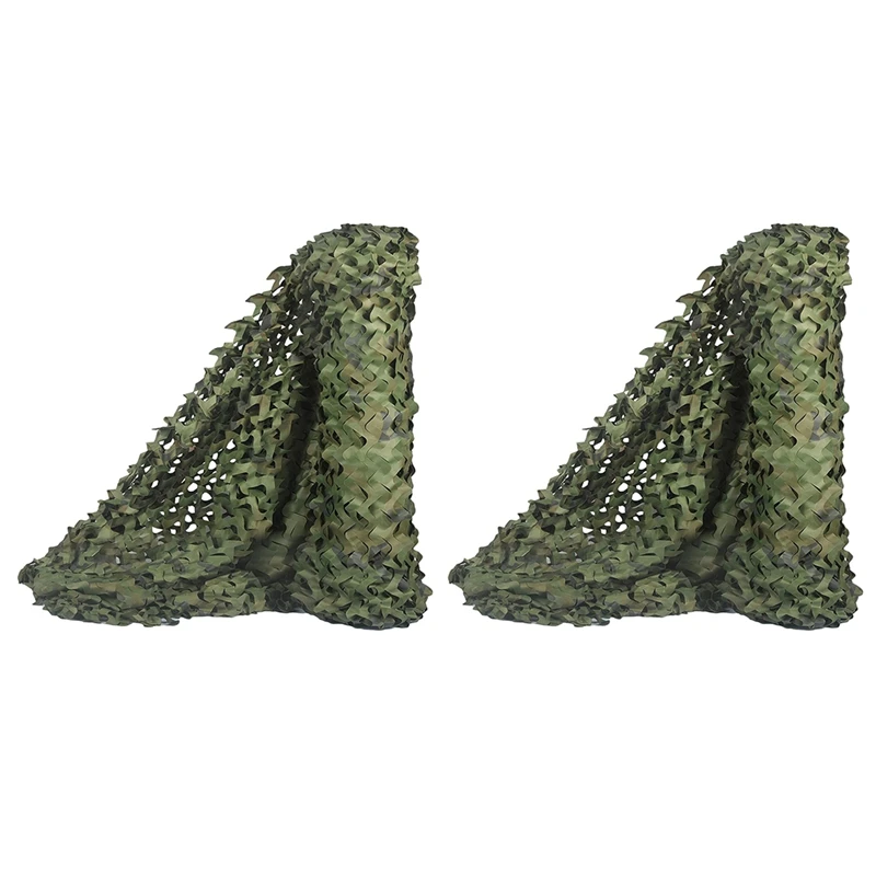 

2Pcs Hunting Camouflage Nets Woodland Camo Netting Blinds Great for Sunshade Camping Hunting Party Decoration - 5Mx2M & 3Mx2M