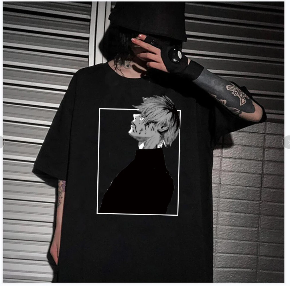 

Tokyo Ghoul T-shirt Round Neck Short Sleeve Casual Anime Elements