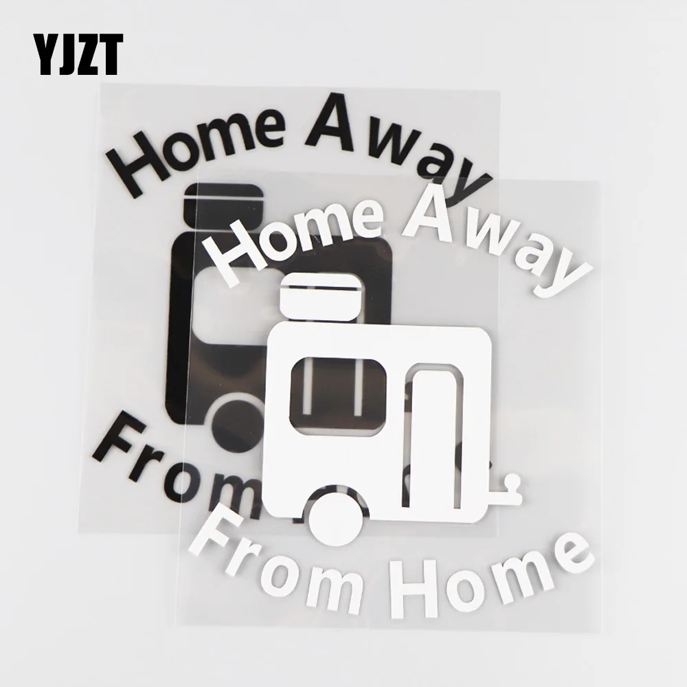 

YJZT 14×15.2CM Home Away From Home Vinyl Car Sticker Decal Decoration Cartoon Style Black/Silver 4C-0278