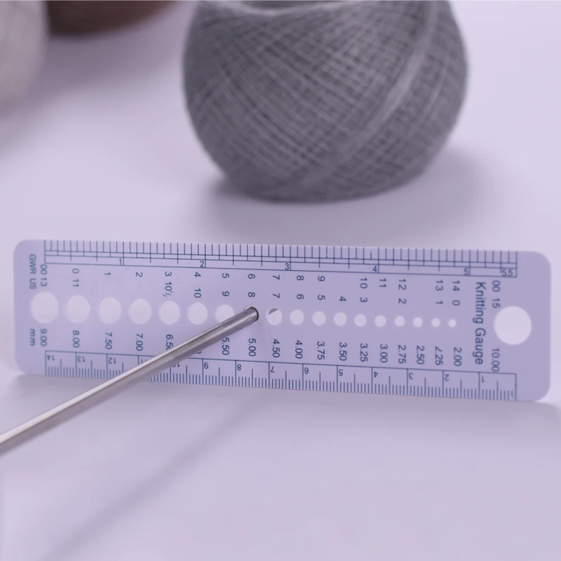 

MIUSIE 1pcs Plastic Sewing Knitting Needle Gauge Inch cm Ruler Stencil Measure student ruler 2-10mm Sewing Accessories Tools