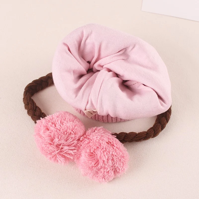 

4-15 months baby beanie hat embroidery pom poms hat autumn winter cute hat high quality earmuff hat