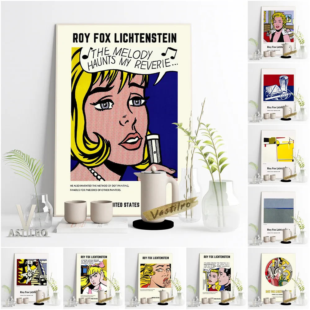 Roy Fox Lichtenstein Pop Art постер с артистом мультяшный персонаж популярный комикс печать