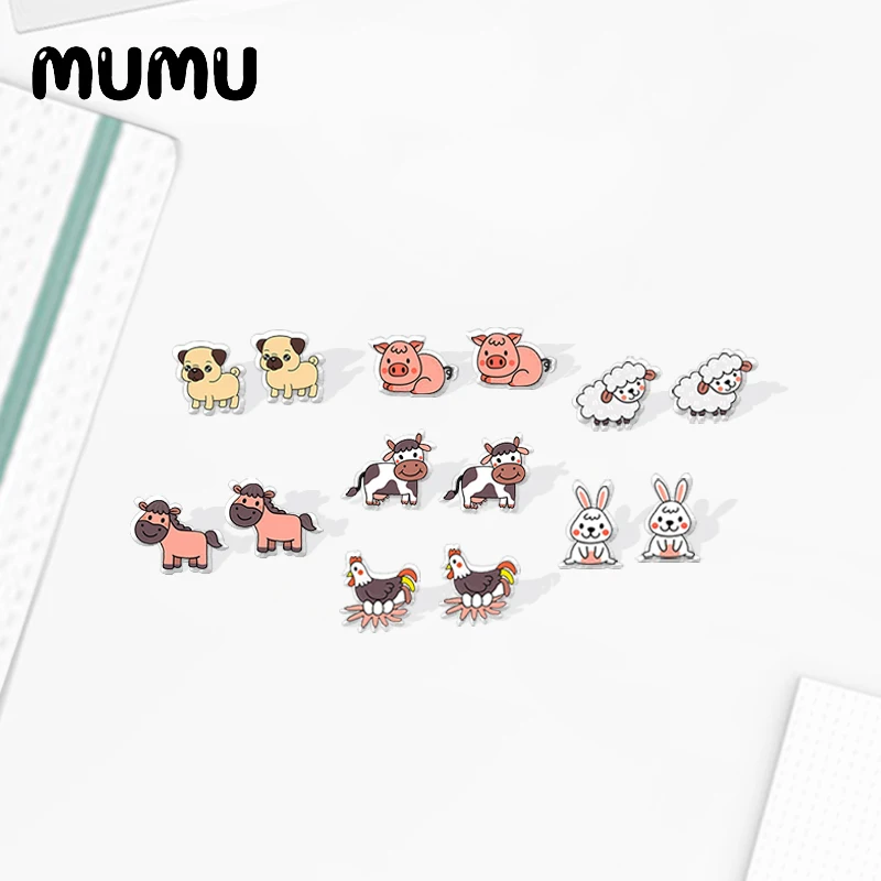 2020 Новый расцветкой под молочную корову из кролика серьга в форме Овцы милые