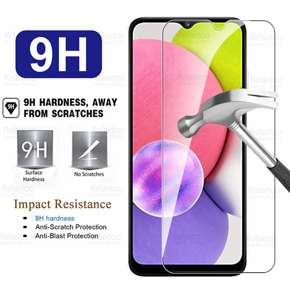 2pcs tempered glass for samsung galaxy a03s glass screen protector sumsung a 03s a03 s a23 a13 a53 a73 a33 cover protective film free global shipping