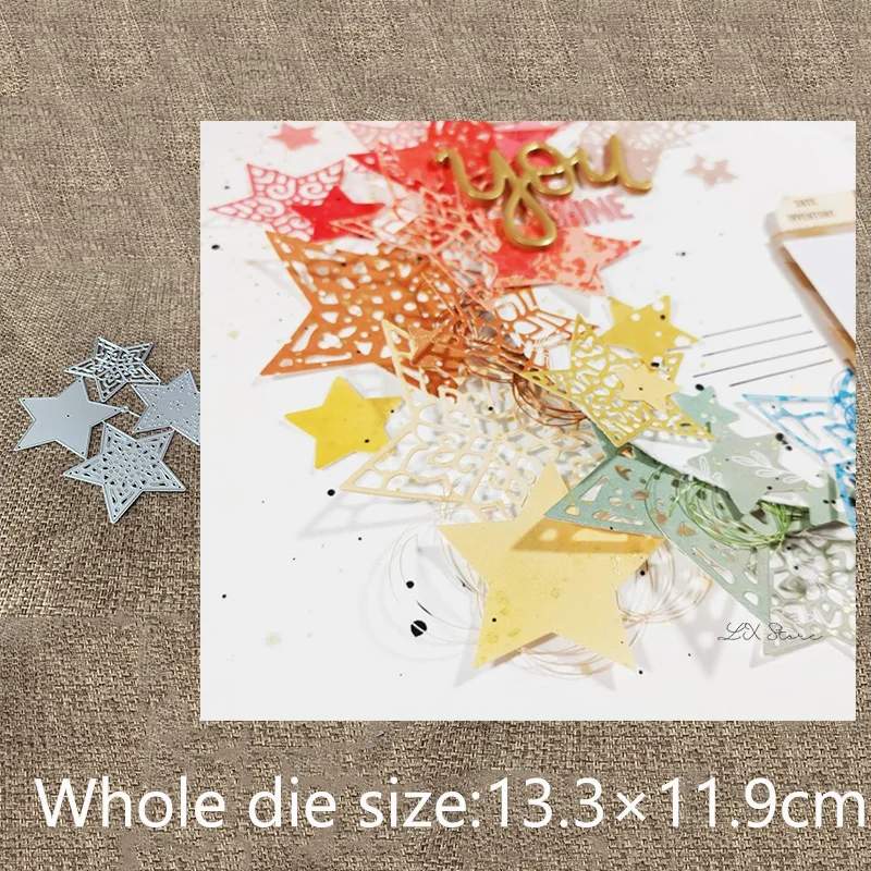 

XLDesign Craft Metal Cutting Dies stencil mold 4pcs lace star decoration scrapbook Album Paper Card Craft Embossing die cuts
