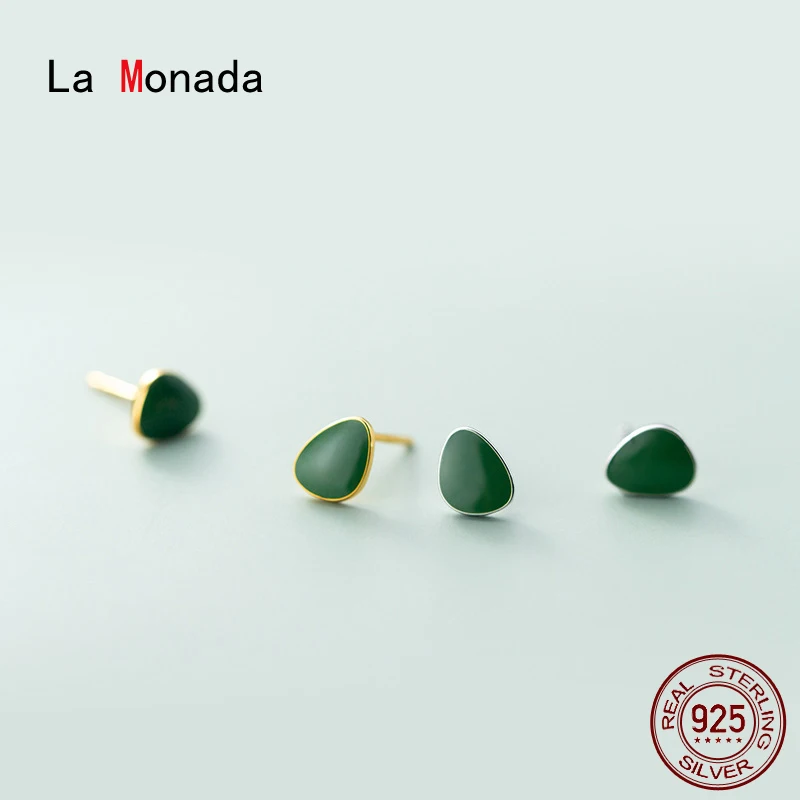 

Женские минималистичные серьги-гвоздики La Monada, серебряные корейские серьги-гвоздики в форме капли воды из 925 пробы серебра 925 пробы