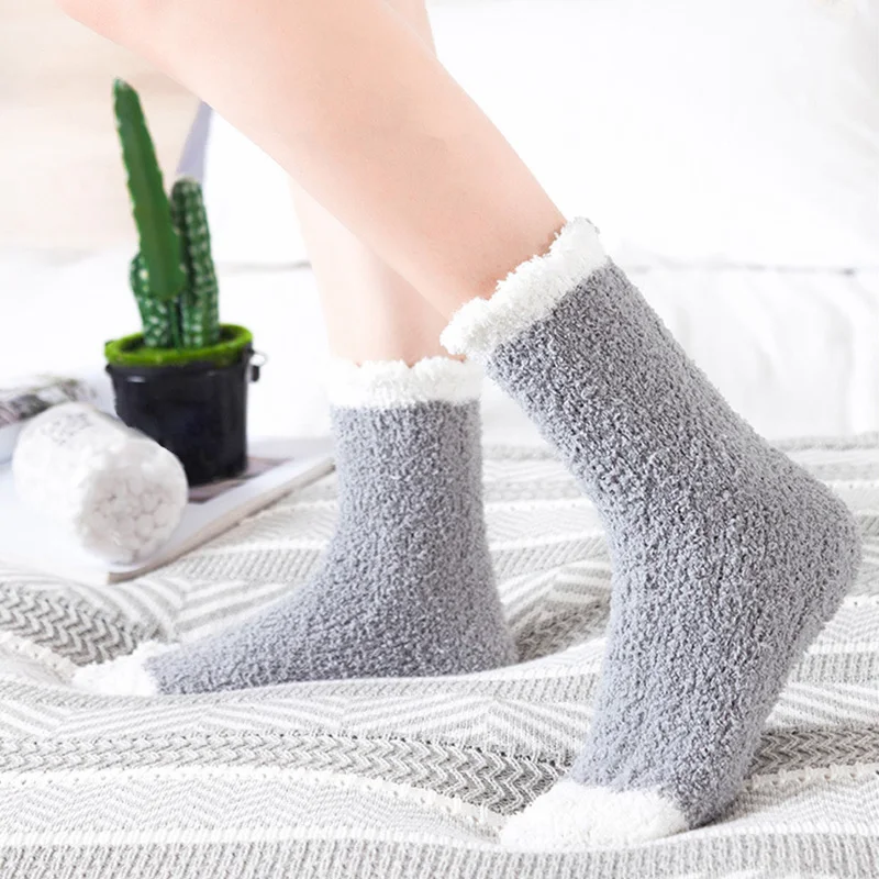 1 пара осенне-зимних японских коралловых бархатных теплых носков женские теплые