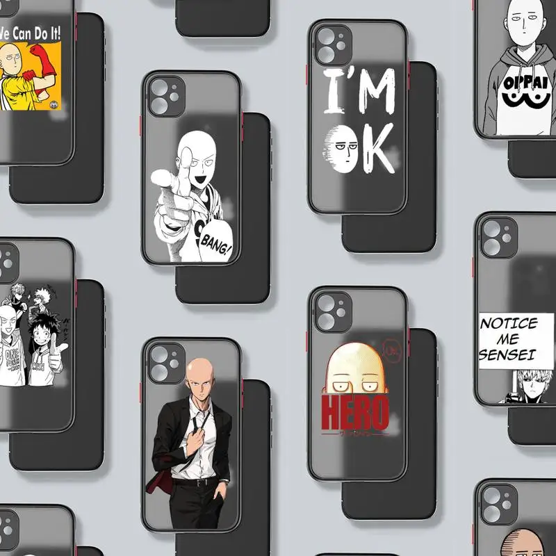 

one punch man Phone Case For iphone 12 11 8 7 plus mini x xs xr pro max matte transparent cover
