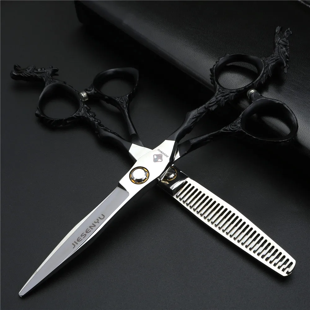 

Hairdressing tools 6 inch dragon shank bearing thinning scissors shears hairdressing japanese steel scissors