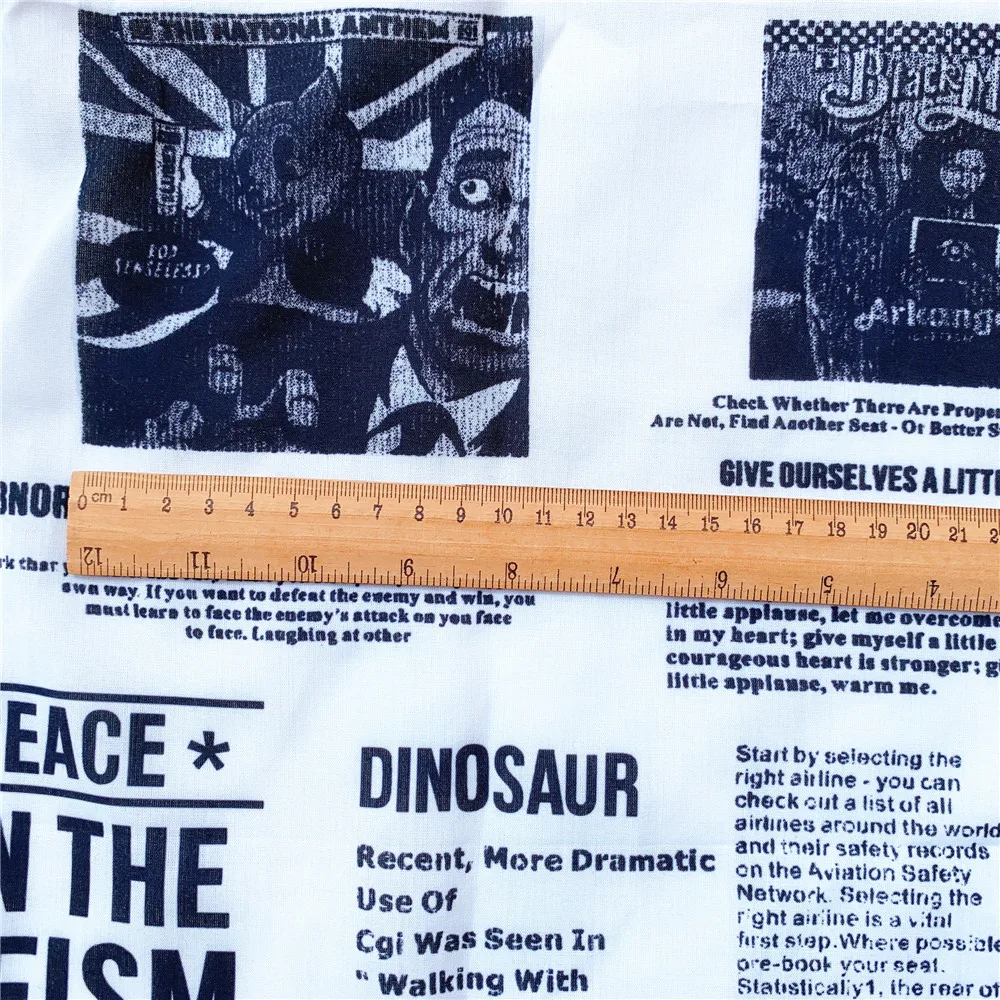 Ширина см ужасная газета полиэфирная хлопковая ткань ручной работы Лоскутная