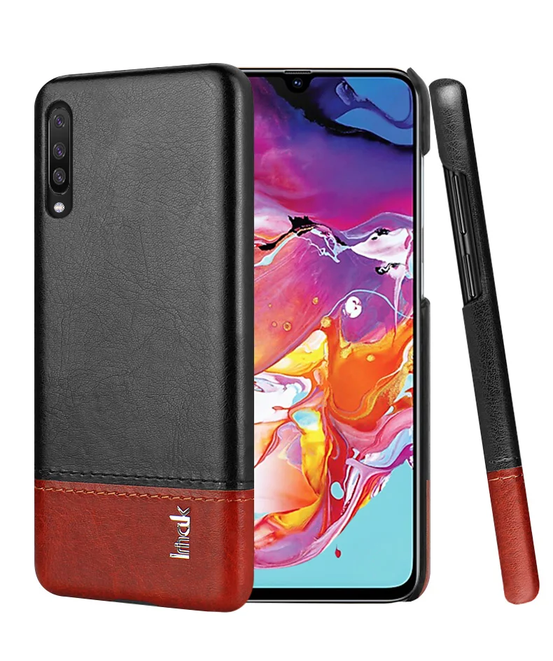 Blackish brown IMAK лаконичный Роскошный кожаный чехол для samsung A70 чехол для samsung A7 A705 A 70 PC для samsung Galaxy A70 чехол - Цвет: Blackish brown