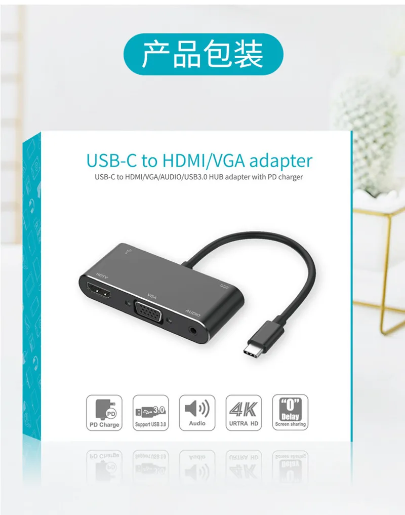 док станция с usb c на hdmi или vga док ст