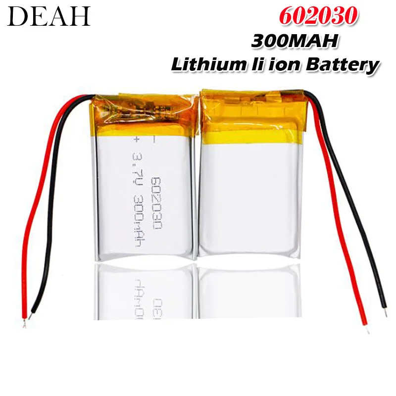 3,7 v 300mah 602030 литий-полимерные перезаряжаемые батареи для смарт-часов Bluetooth динамик MP4 селфи палка smartwatch батарея