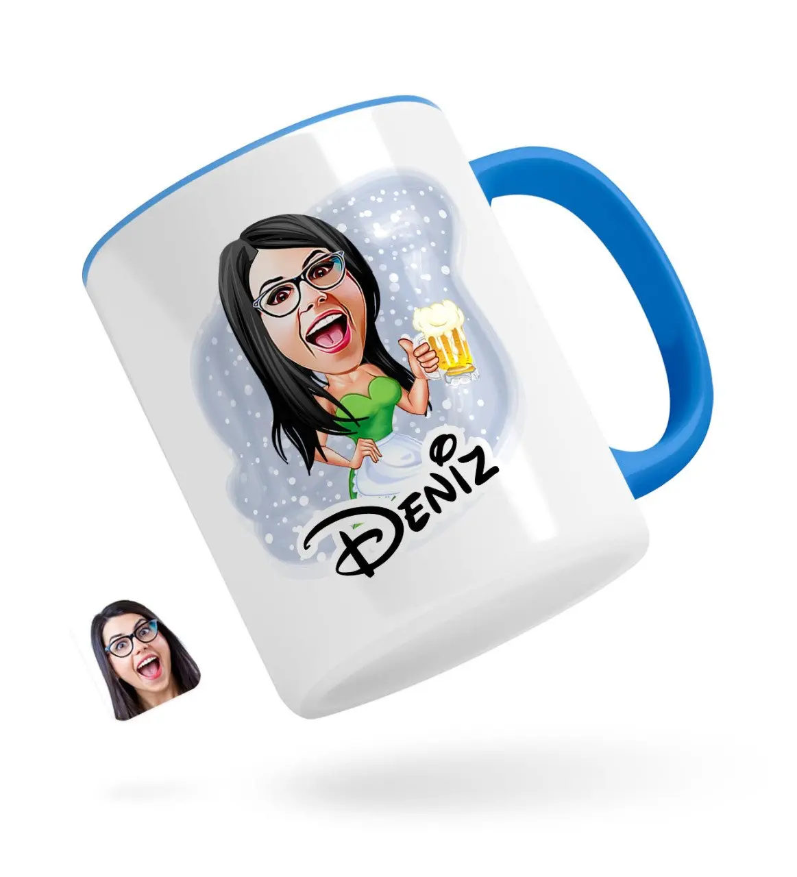 

Персонализированные Для женщин с карикатурой синий кружка Bardak-30