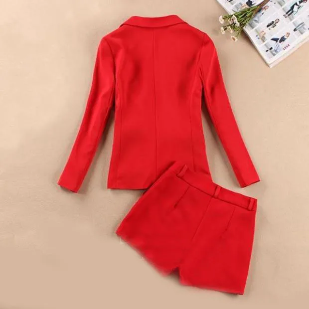 Suit shorts suit female new Korean version of the red temperament OL small suit jacket + shorts fashion casual two-piece