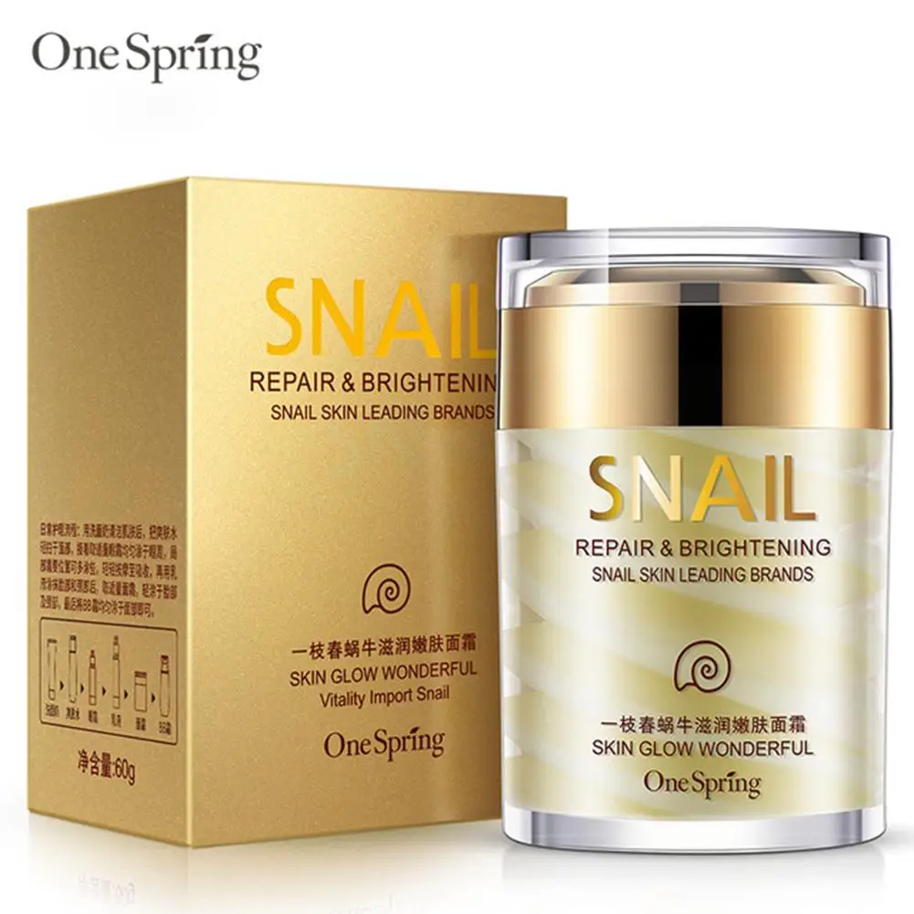 

60g OneSpring Natural Snail Cream Facial Moisturizer Face Cream Whitening Ageless Anti Wrinkles Lifting Facial Firming Skin Care