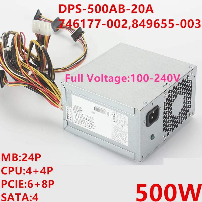 

Новый оригинальный блок питания для HP 500 Вт DPS-500AB-20A 746177-002 849655-003 PS-8501-2 849655-001