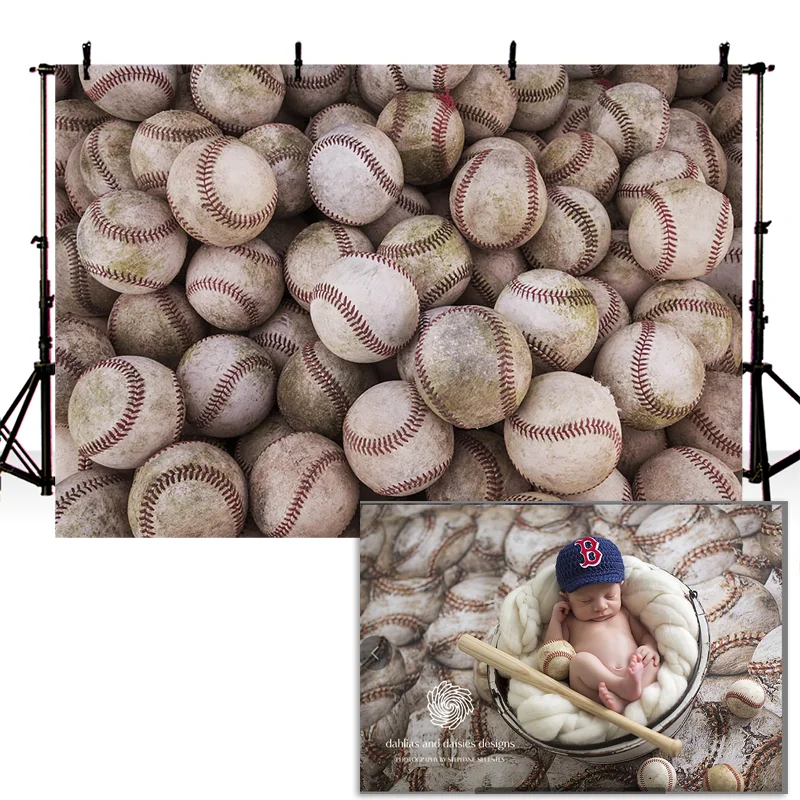 

Baseball Photography Background Newborn Photo Backdrop Children Decoration Props Printed Banner For Photo Studio