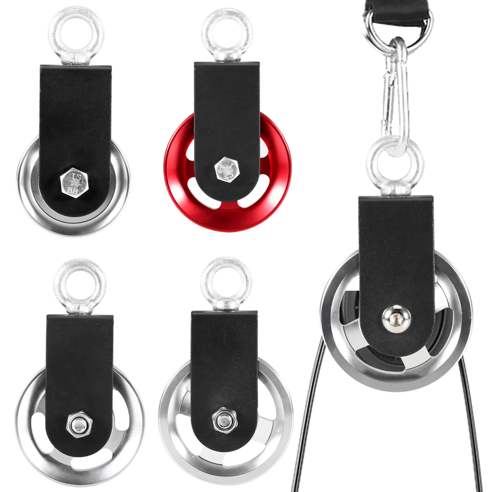 

360 Degree Silent Cable Pulley Detachable Rotation Traction Wheel Pulley System DIY Attachment for Home Gym Lifting
