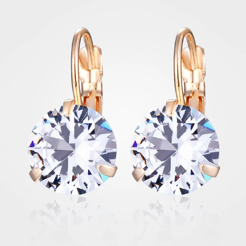 Женские простые серьги гвоздики MAIKALE корейские медные 10 мм с кубическим