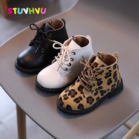 girls shoes childrens martin boots fashion leopard print kids booties leather spring and autumn new zipper boys ankle boots