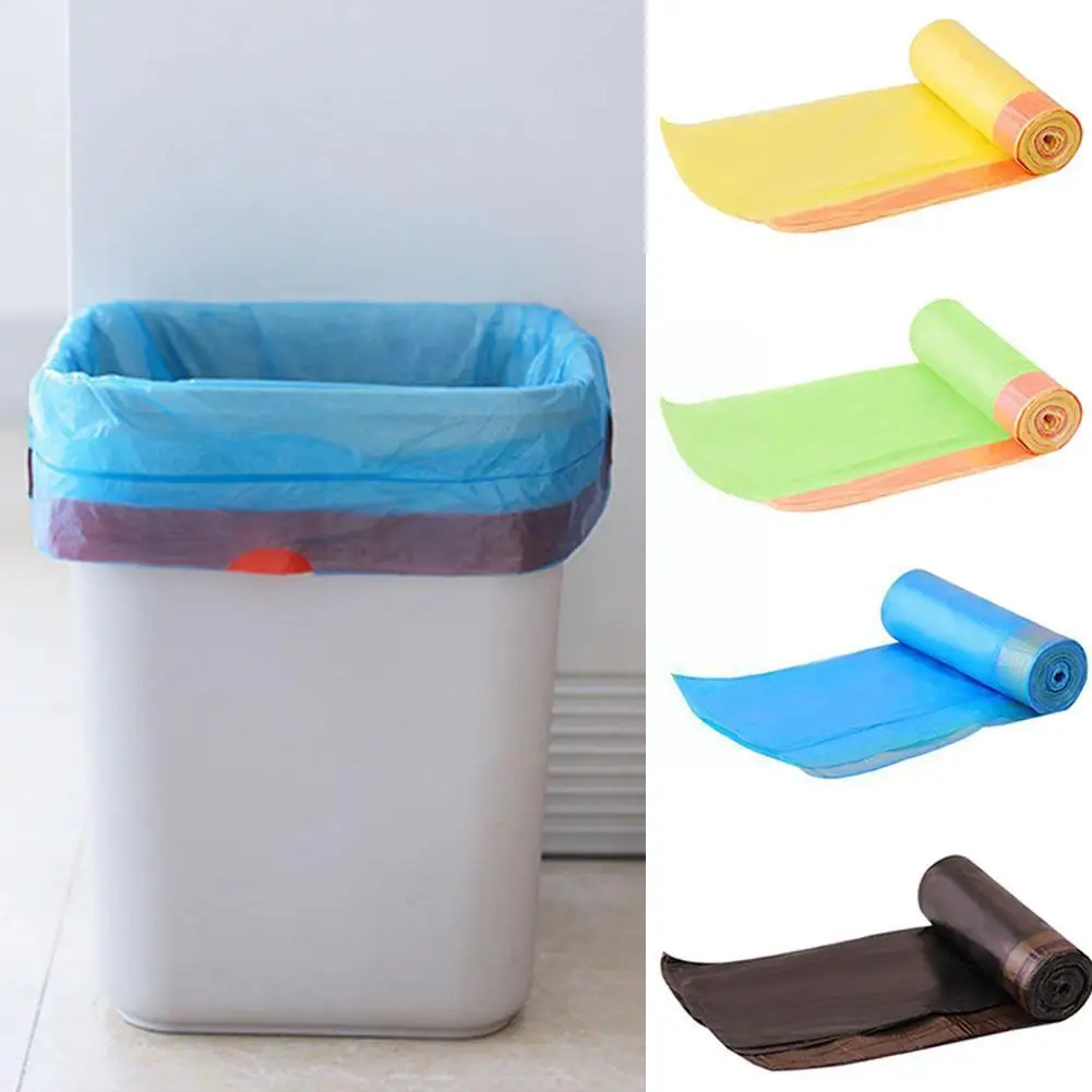 

100 шт., пластиковые пакеты для мусора на шнурке