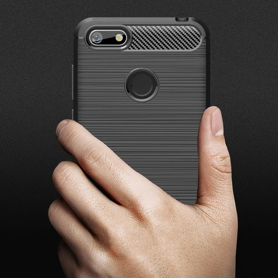 Чехол для Motorola Moto E6 Play силиконовый углеродное волокно | Мобильные телефоны и