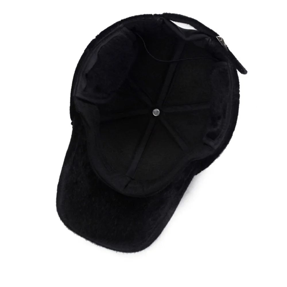 FS Новый Теплый ушанки Зимние шапки бейсбол кепки для мужчин бренд Snapback Черный