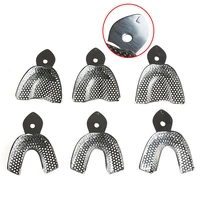 6pcsset dental impression tray stainless steel teeth holder trays sml autoclavable dentist tools tray dentistry materials
