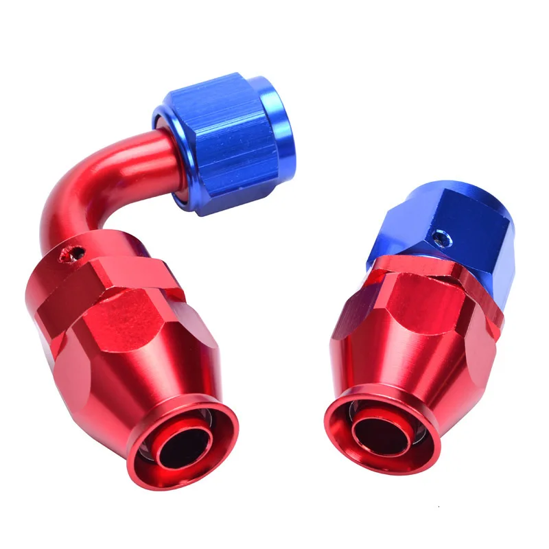 AN8 PTEF масляный топливный шланг фитинг адаптер алюминиевый прямой 90 градусов