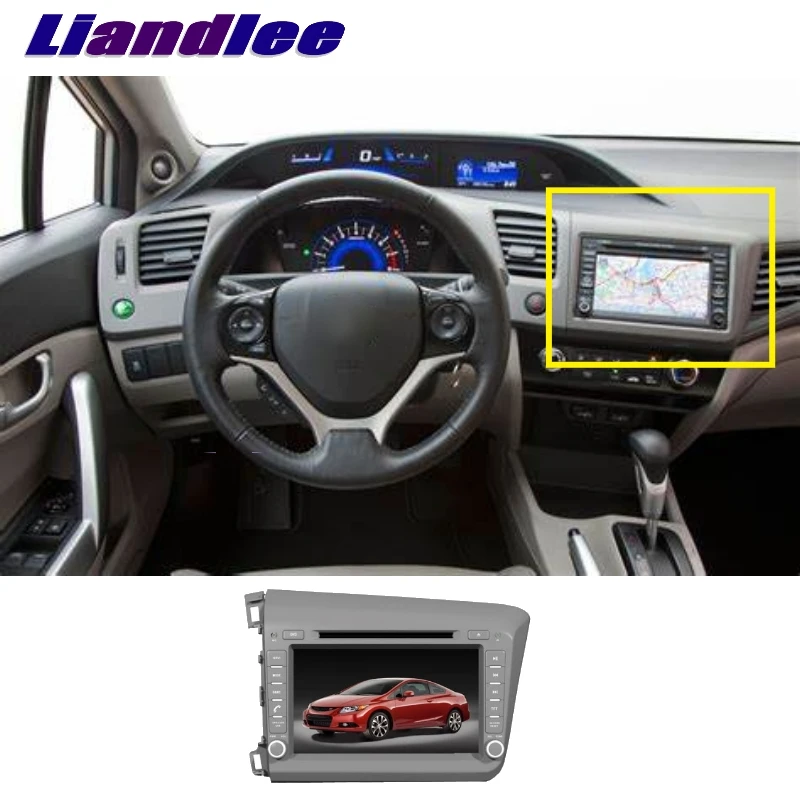 Liandlee для Honda Civic левый руль 2012 ~ 2017 LiisLee Автомобильный мультимедийный телевизор DVD
