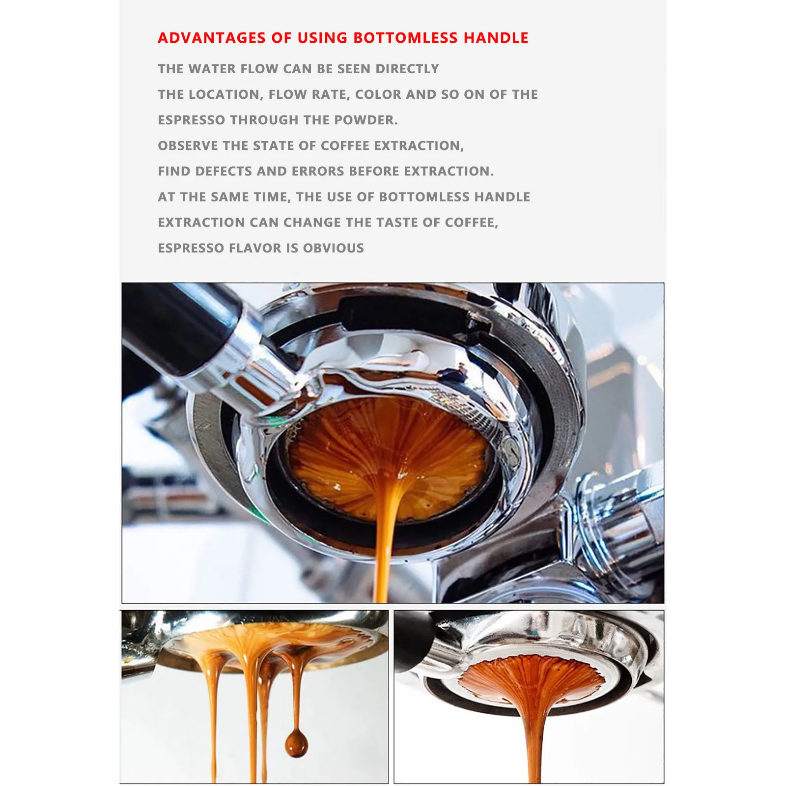 

Coffee Bottomless Handle, Stainless Steel Coffee Handle, Including Filter Blue Portable Coffee Filter Coffee Tea Holder Reusable